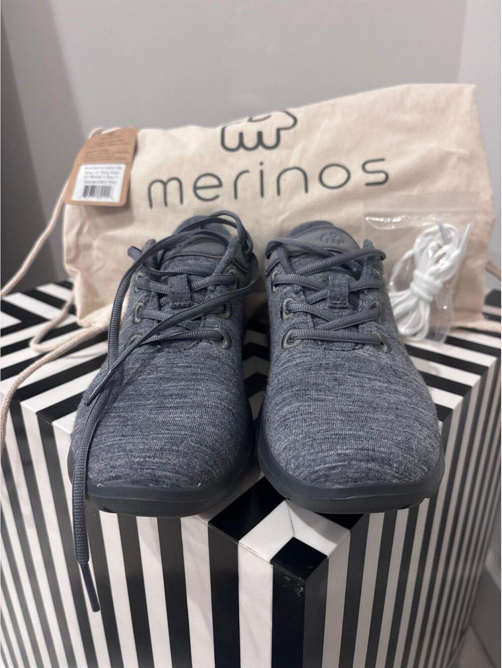 Merinos Wool Sneakers Gray Women’s Size 7 NEW With Dust Bag